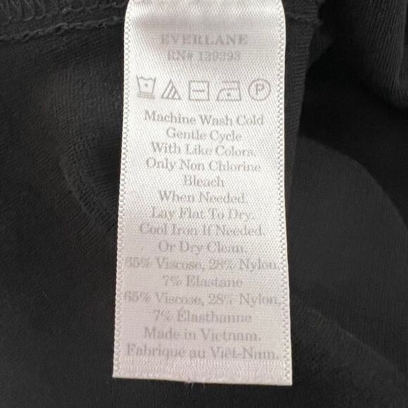 Everlane Womens Cropped Knit Pants Size 8 Black Exposed Side Zip Viscose Blend - Picture 6 of 6